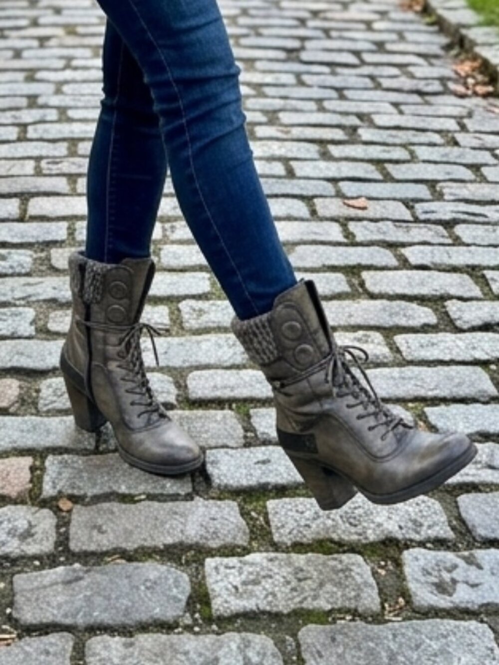 MJUS Grey Steampunk Italian Leather Boots